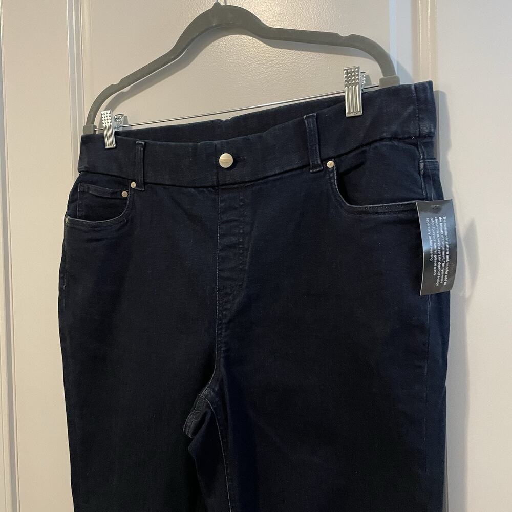 NWT D & Co Womens Stretch Jean Sz 18W Blue Dark Wash Pull On Skinny Leg Mid Rise - Picture 5 of 11